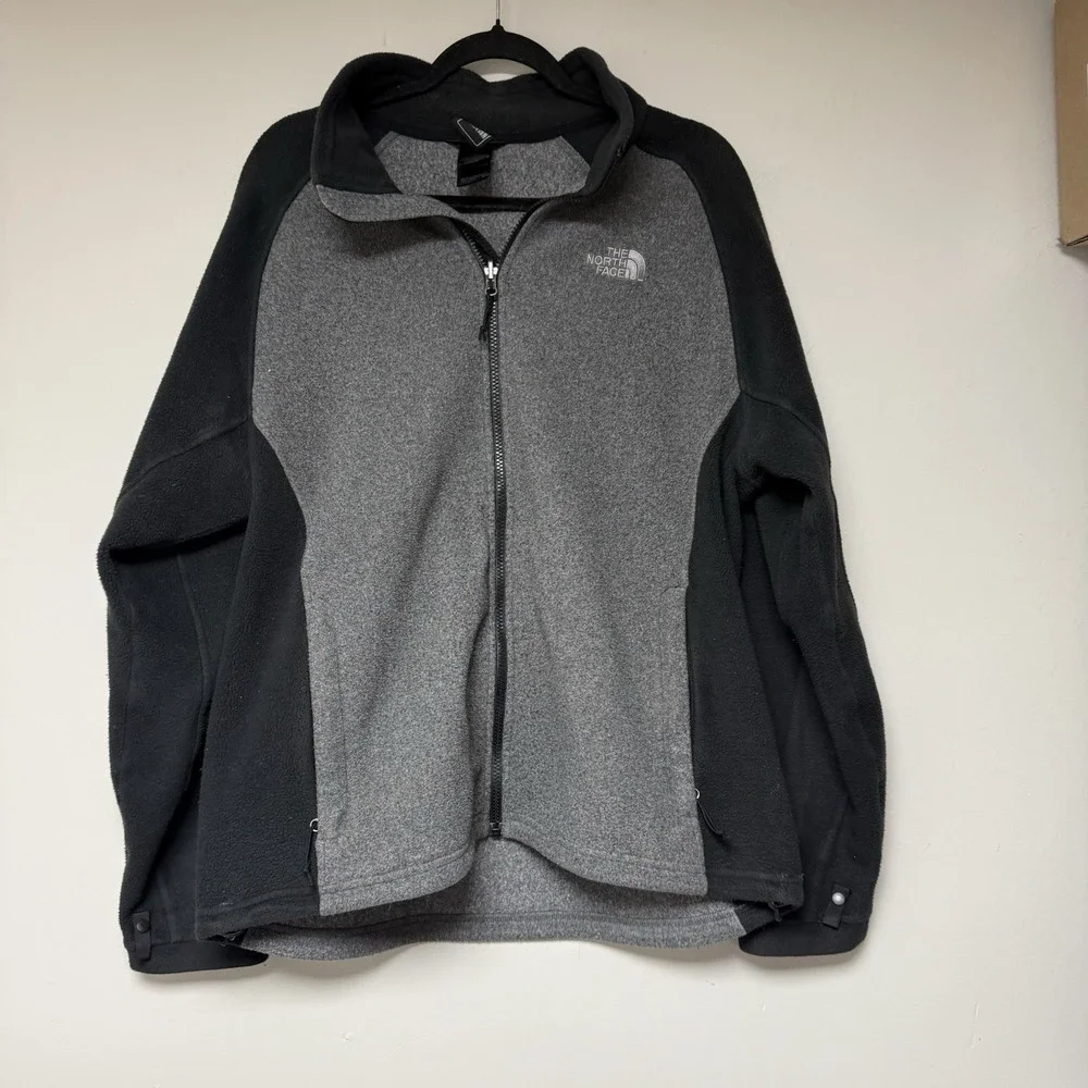 North Face Sweater Fleece Long Sleeve Zip Up Mens Jacket Size‎ Large Gray EUC